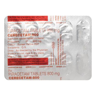 Cerecetam 800mg Tablet 10'S - Nootropics And Neurotrophics