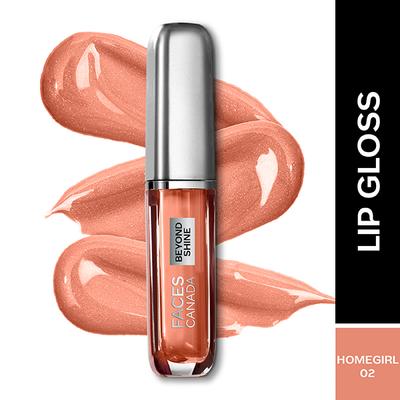 Faces Canada Beyond Shine Lip Gloss - Homegirl 02, Lightweight, Non-Sticky, Instant Shine 3 ml - Lip Glosses