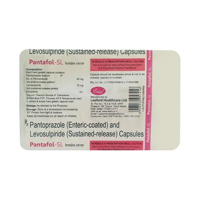 Pantafol SL 75/40mg Capsule 10'S - Ulcer/Reflux/Flatulence-Aaa