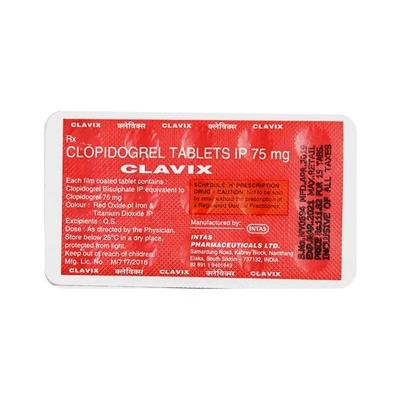 Clavix 75mg Tablet 15'S - Blood Clot-Ant