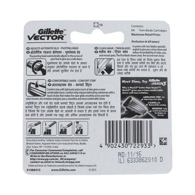 Gillette Vector Plus Cartridge - 6's - Razors & Cartridges