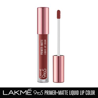 Lakme 9to5 Primer + Matte Liquid Lip Color MB2 Intense Latte 4.2 ml - Primer