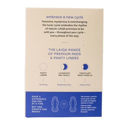 LAIQA Premium Cosyfluff Night Pads (XL) 10's - Sanitary Napkins