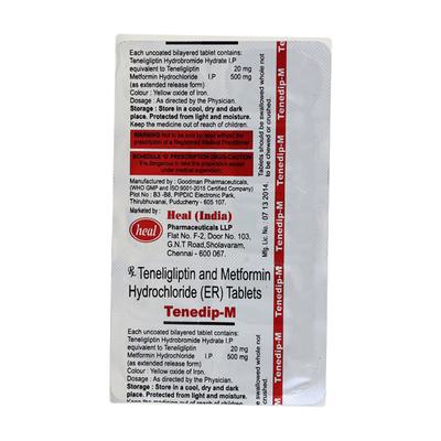 TENEDIP M 500mg Tablet 10's - Diabetes-Ant