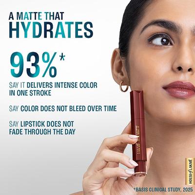 Lakme 9To5 Hya Matte Lip Liquid + Hyaluronic Acid Afterhourswine 5.3 ml - Liquid Lipsticks