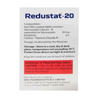 REDUSTAT 20 Tablet 15's - High Cholesterol-Dys