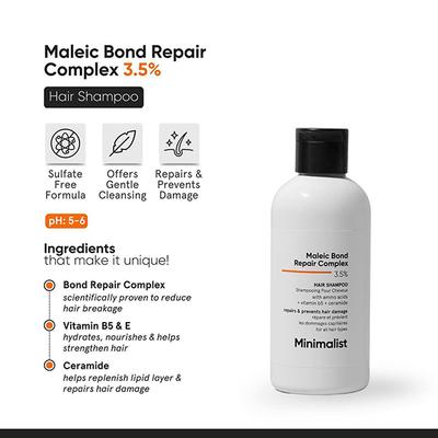 Minimalist Hair Repair Complex 3.5% Hair Shampoo With Ceramide, Coconut Oil & Betaine 250 ml - Shampoos