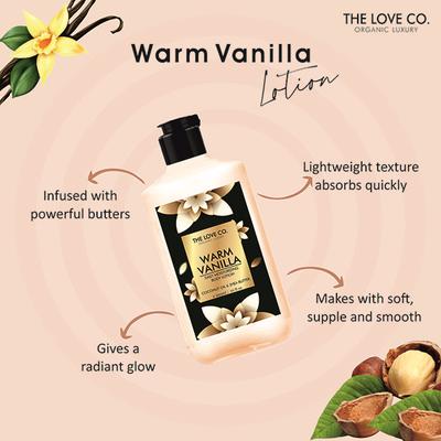 The Love Co. Warm Vanilla Body Lotion - Daily Skin Moisture for Men and Women - Intense Hydration for Dry Skin 250 ml - Creams/Oils/Lotions