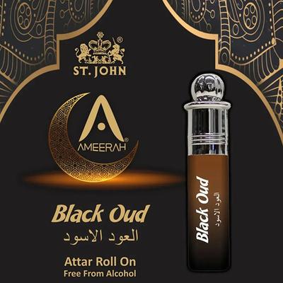 St. John Ameerah Black Oud Attar Roll On - Pack of 2 x 8 ml - Men Deodorants/Roll-Ons