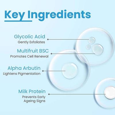 FCL AHA Lightening Gel, Glycolic Acid, Treats Hyperpigmentation, Dark spots, Reduce Dark Spots 15 ml - Scrubs & Exfoliants