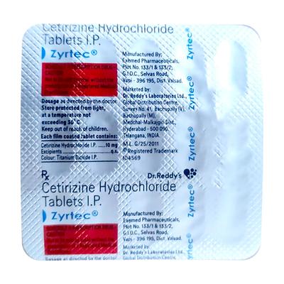 ZYRTEC 10mg Tablet 15's - Allergies-Ant