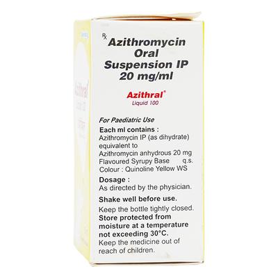 Azithral 100mg Liquid 15ml - Bacterial Infections-Mac