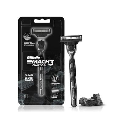 Gillette Mach3 Charcoal Shaving Razor - For Men, For a Clean Close Shave 1's - Razors & Cartridges
