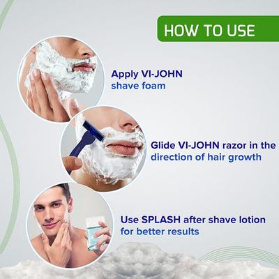VI-John Sensitive Skin 5 Way Action Vitamin E Enriched Menthol Shaving Foam for Men with Tea Tree Oil 200ml - Shaving Foams