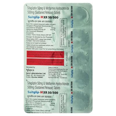 SUITGLIP M XR 50/500 Tablet 10's - Diabetes-Ant