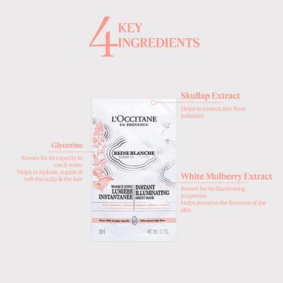 L'Occitane Reine Blanche Sheet Mask 20 gm - Sheet Masks