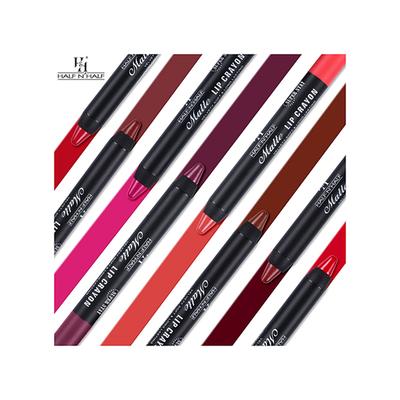 Half N Half Matte Lip Crayon Velvet Soft & Long Lasting, 24H Super Stay, Ultra Creamy, Intensely Pigmented 24, Show Time 3.5 gm - Lip Crayons