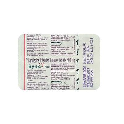 Synx 500mg Tablet 10'S - Angina