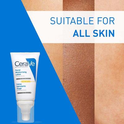 Cerave AM Facial Moisturizing Lotion - Normal to Dry Skin Day Cream With Sunscreen SPF 50 52 ml - Body Sunscreen