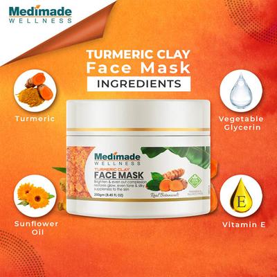 Medimade Turmeric Clay Face Mask (Pack of 2) 1's - Masks & Peels