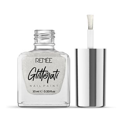 Renee Glitterati Nail Paint - White Sparkle 10 ml - Nail Polish