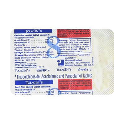 Tolagin 8mg Tablet 10'S - Muscle Spasm-Mus