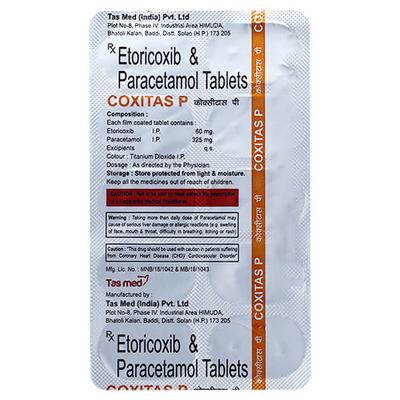 COXITAS P Tablet 10's - Pain relief-Nsa