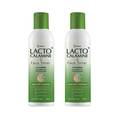 Lacto Calamine Cucumber Face Toner with Green Tea & Niacinamide for cool and hydrated skin. 120ml 2's - Face Mists