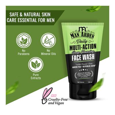 Man Arden Daily Multi-Action Deep Cleansing Face Wash 100 ml - Face Washes