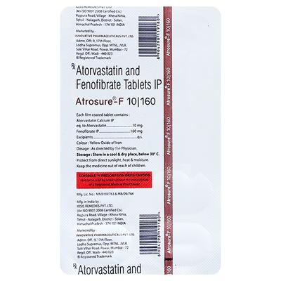 ATROSURE F 10/160 Tablet 10's - High Cholesterol-Dys