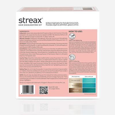 Streax Ultralights Hair Colour Highlight Kit, Blue Hair Colour, Aqua Blue, 1's - Crème