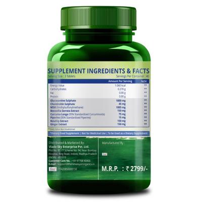 Himalayan Organics Glucosamine Chondroitin & MSM Vegetarian tablet 120's - Herbal Dietary Supplement