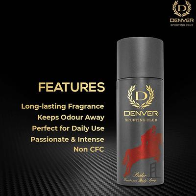 Denver Sporting Club Rider Deodorant Spray - for Men 200 ml - Men Deodorants/Roll-Ons