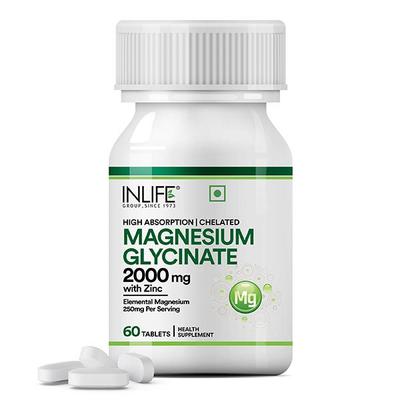 INLIFE Magnesium Glycinate with Zinc 2000 mg Tablets 60's - Calcium And Minerals