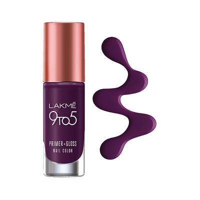 Lakme 9To5 Primer + Gloss Nail Colour Purple Haze 6 Ml - Nail Polish