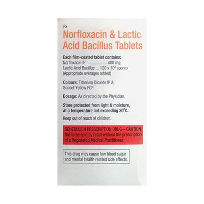 NORFLOXACIN & LACTIC ACID BACILLUS(CIPLA) Tablet 10's - Diarrhoea-Ant