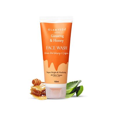 Glamveda Korean Ginseng & Honey Vitalizing Face WashGlow Booster - All Skin Types 100 ml - Face Wash & Cleansers