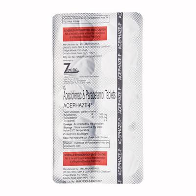 ACEPHAZE P Tablet 10's - Pain relief-Ano