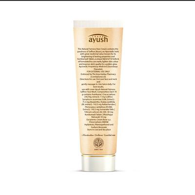 Lever Ayush Natural Fairness Saffron Face Cream, Improves complexion with golden glow 50 gm - Face Moisturizers