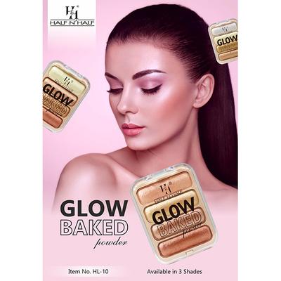 Half N Half Glow Baked Highlighter Powder, Sunset Aura 02 8 gm - Highlighters & Illuminators