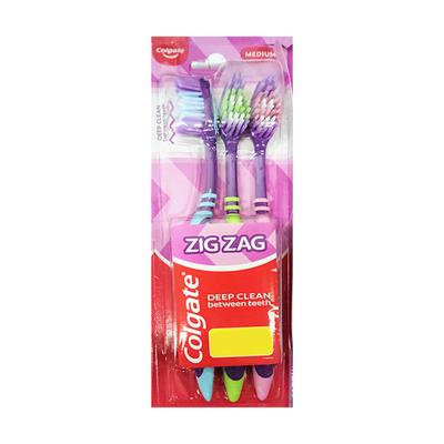 Colgate Zig Zag Deep Cleaning Between Teeth Medium Toothbrush (Pack of 3) 1's - Toothbrushes