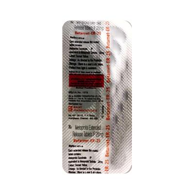 Betamet Er 25Mg Tablet 10's - Hypertension-Bet