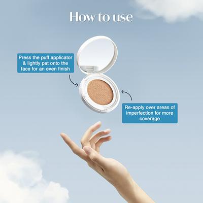 The Face Shop Air Cotton Cushion SPF50+ PA++++ (205 Dark Beige) 12 gm - Compact Powder