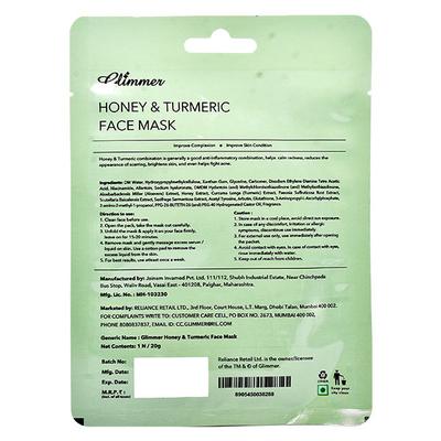 Glimmer Face Sheet Mask Honey Turmeric 1's - Sheet Masks