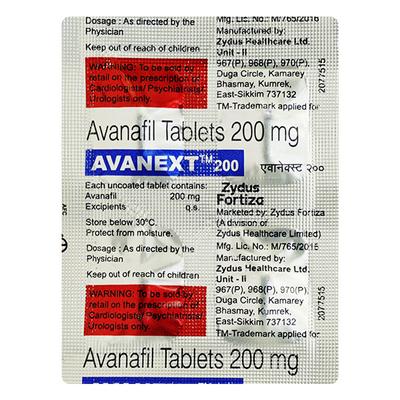 AVANEXT 200 Tablet 4's - Impotence/Erectile Dysfunction (Ed)