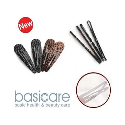 Basicare Clip set, snap clip+ bobby pin,black & brown (pack of 8) 1's - Hair Clips/Bands