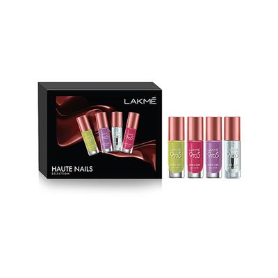 Lakme'S Haute Nails Selection (Lakme 9to5 Primer+Gloss Nail Paints) 4's - Nail Polish