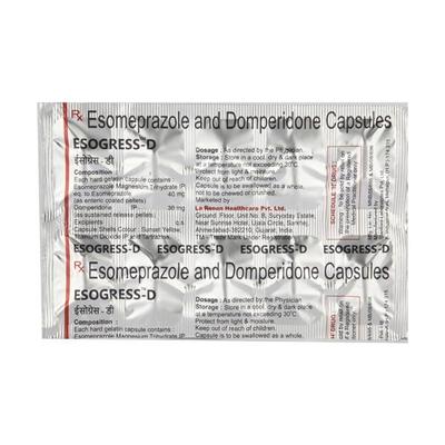 Esogress D Capsule 10'S - Ulcer/Reflux/Flatulence-Aaa
