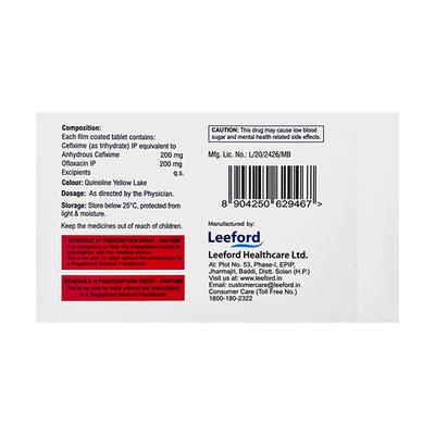 ZEFWAY O Tablet 10's - Bacterial Infections-Cep