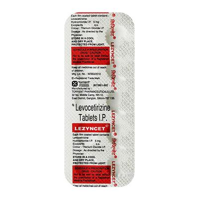 Lezyncet 5mg Tablet 10'S - Allergies-Ant